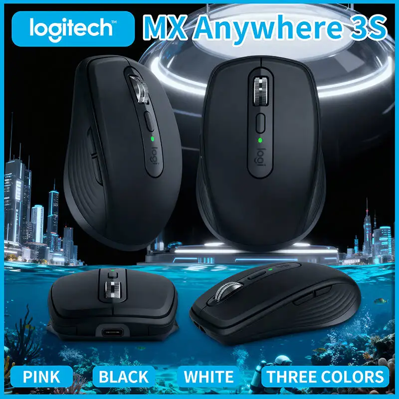 

Logitech MX Anywhere 3S Silent Click Portable Mouse, 8K DPI High Precision, Compact for Travel