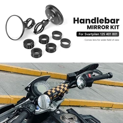 For Husqvarna Svartpilen 801 401 125 Motorcycle Trail Mirrors Blind Spot Mirror wide angle Adjustable Handlebar Side Mirrors