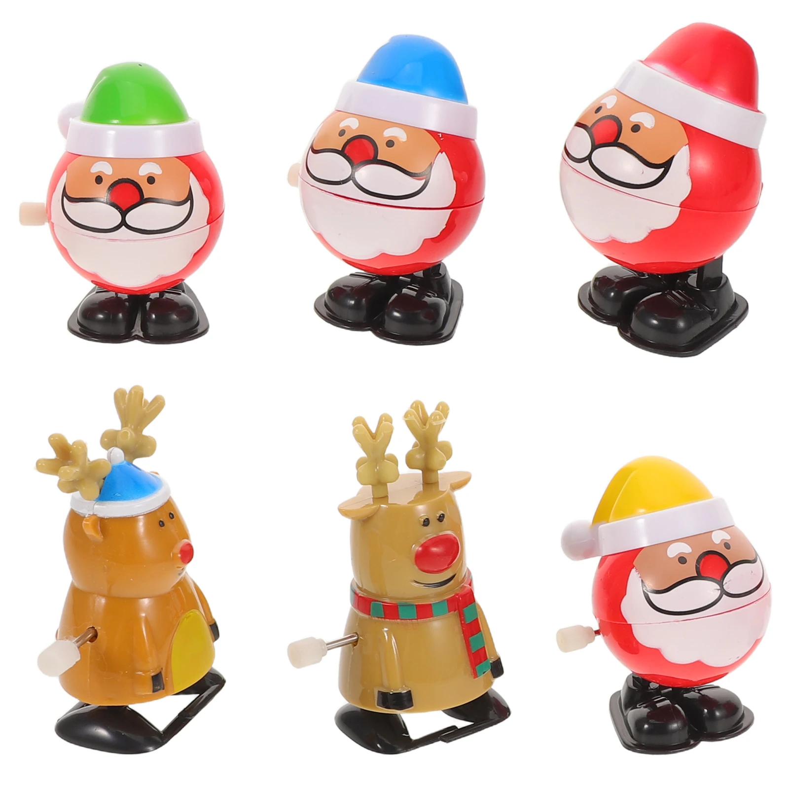

6 Pcs Christmas Chain Toy Animal Wind up Toys Funny Wind-up Clockwork Deer Desktop