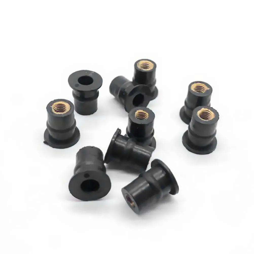 

10pcs M5 Rubber Well Nuts Metric Brass Insert Expansion Fastener For Motorcycle Windscreen Durable Nut Kit Windshield Part