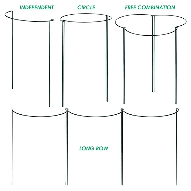 Pack Of 24 Semi-Circular Ring Plant Garden Flower Support Stakes,For Tomatoes Flowers Plant,Border Support