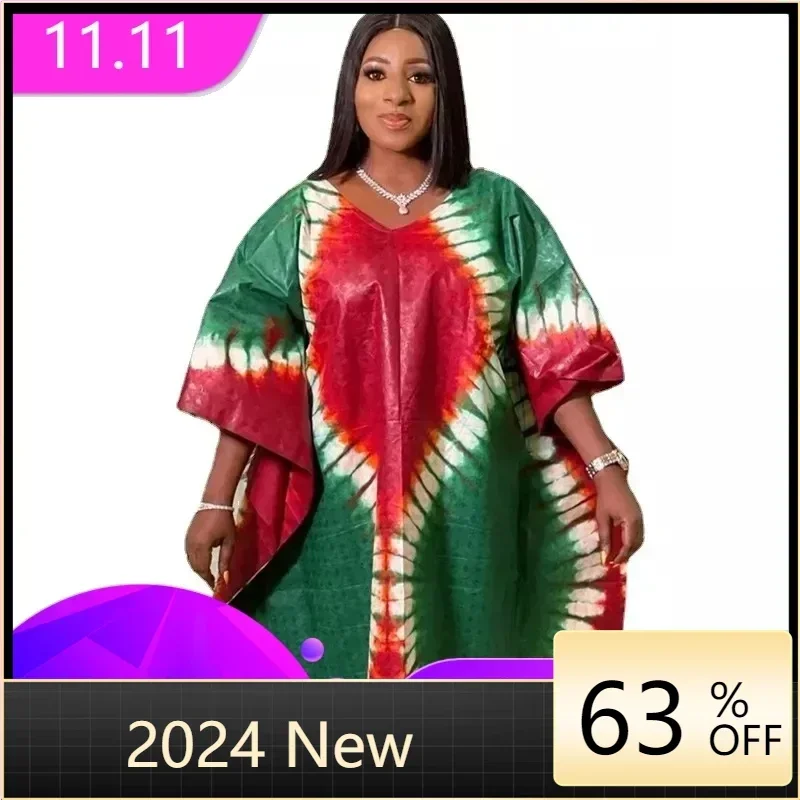 

S-5XL African Dresses for Women Spring Summer Africa Women Polyester Printing Plus Size Long Dress African Robes African Clothes