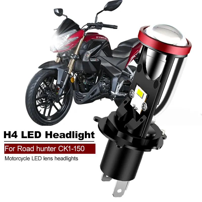 1PCS FOR Guangyang road hunter CK1-150 White Motorcycle Accessories H4 LED Lens Headlight CANbus High   Low Beam HS1 MOTO Lamp