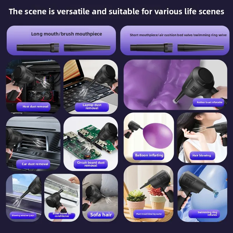 Wireless Dust Blower Outdoor High-speed Hair Dryer Portable Dust Collector Keyboard Cleaning Handheld Vacuum Cleaner 16000Pa