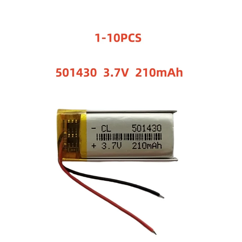 

501430 3.7V 210mAh Small Size Lipo Rechargeable Battery Lithium Polymer For MP3 Bluetooth MID headset headphone video pen