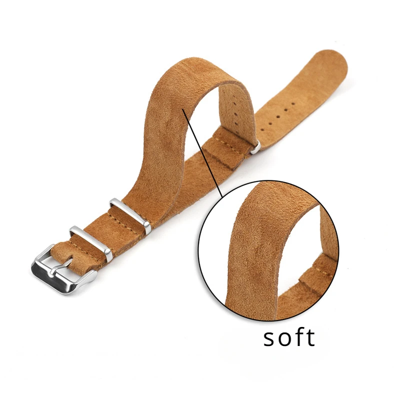 Suede Leather Strap 20mm 22mm Universal Band for Seiko Watchband Men Bracelet for Samsung Galaxy Watch 6 5 4 3 Replacement Strap