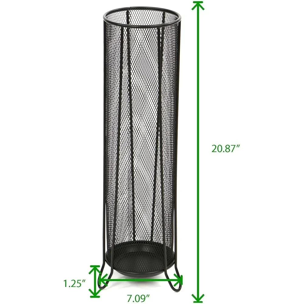 Suporte de guarda-chuva de metal resistente, organizador de malha de secagem rápida, design compacto, contém 4 guarda-chuvas, solução de armazenamento multiuso