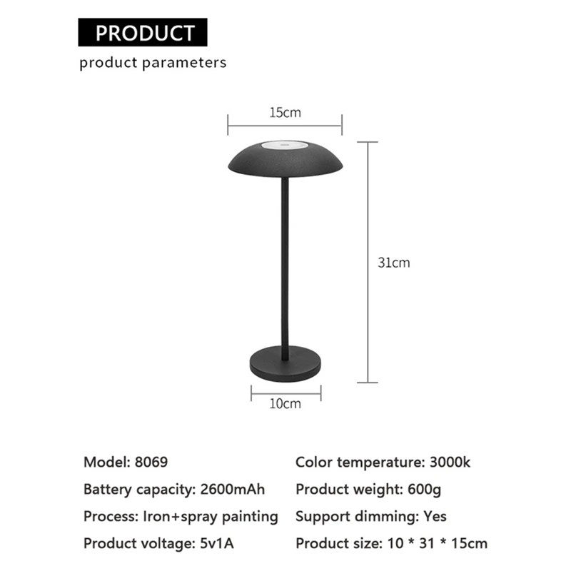 PORK-Simple avancé 3 couleurs LED tactile lumière réglable, adapté pour hôtel Bar Bar café Table décoration lumière