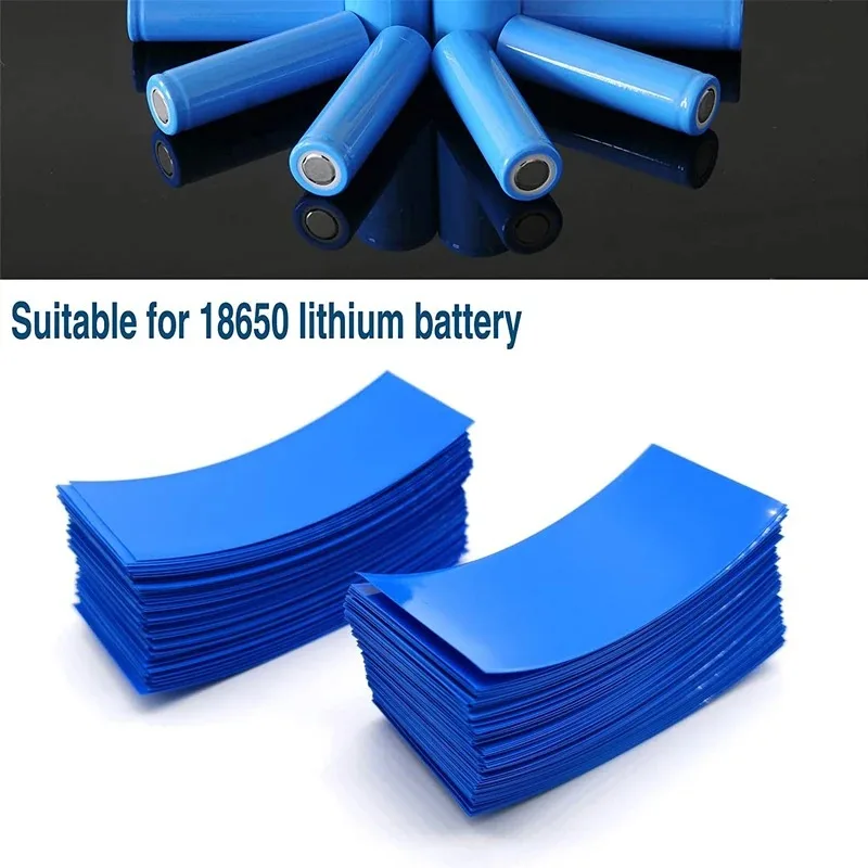 100Pcs Flat PVC Heat Shrink Tubing Battery Wrap For 18650 Lithium Battery Heat Shrink Tube Assorted Kit Self-Adhesive Insulator