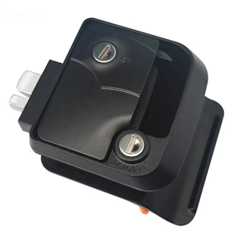 Entry Door Lock Paddle Deadbolt Latch Handle Black for RV Travel Trailer Camper Home Cabinet Security