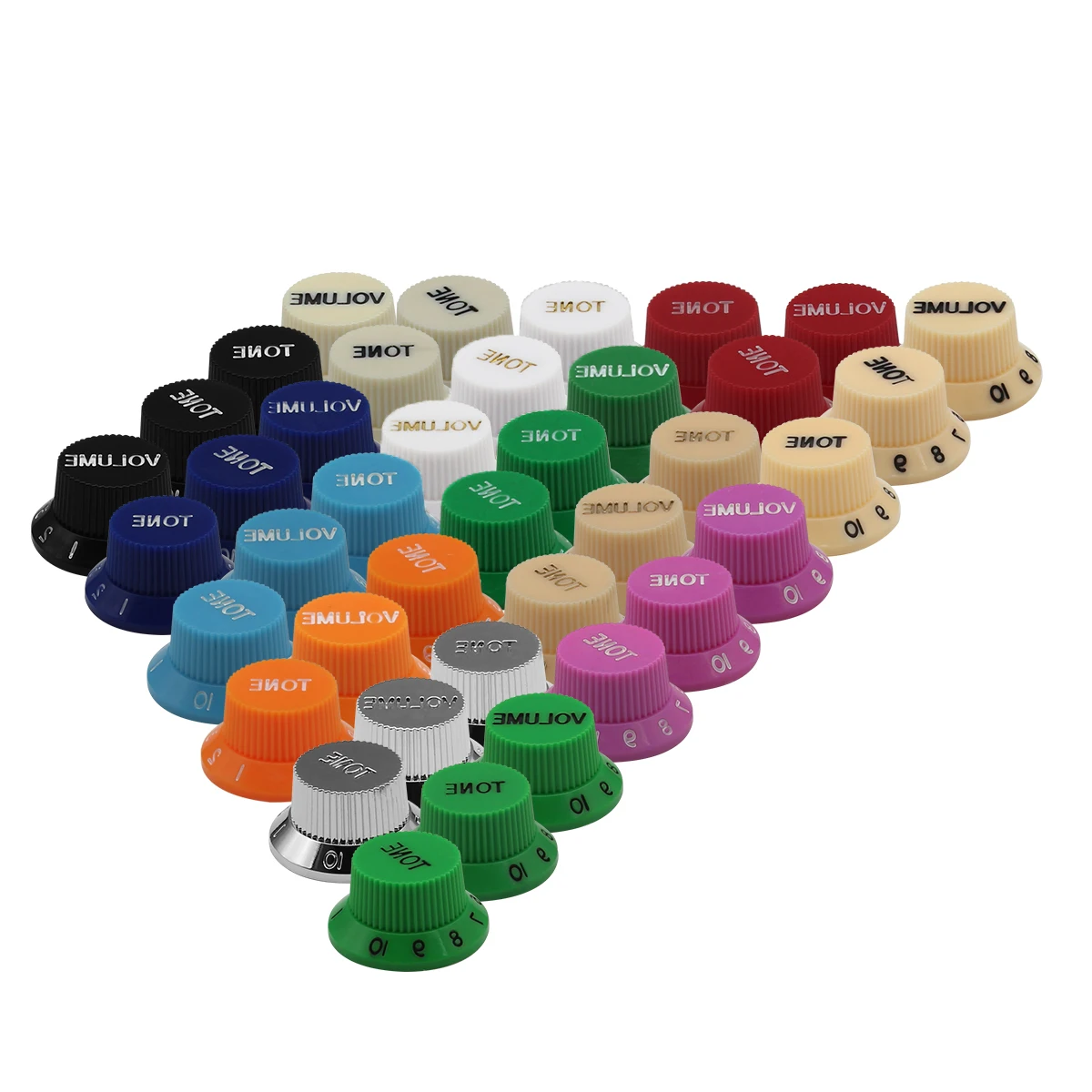 FLEOR 플라스틱 볼륨 톤 조절 손잡이, ST 기타 탑 햇 손잡이, 캡 버튼, 2T1V, 3 개