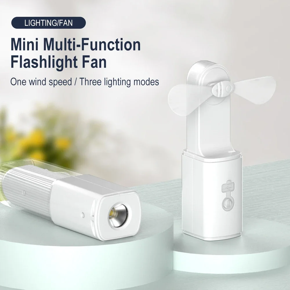 Portable Handheld Fan 2 IN 1 Mini Hand Fan Battery Operated type-C Rechargeable Personal Foldable Fan Small Pocket Fans Travel