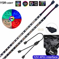 DC12V RGB 5050 LED Strip Light 4 Pin RGB-Header for Aura Sync Mainboard Control PC Computer Case Gaming Branch Line 0.5M- 2M