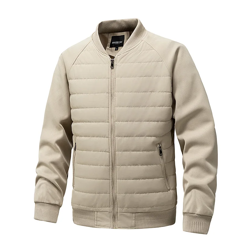 Winter Men Down Coat Fashion Stand Collar Long Sleeve Zipper Male Jacket Simple Solid Color Lightweight Casual Man Outerwear