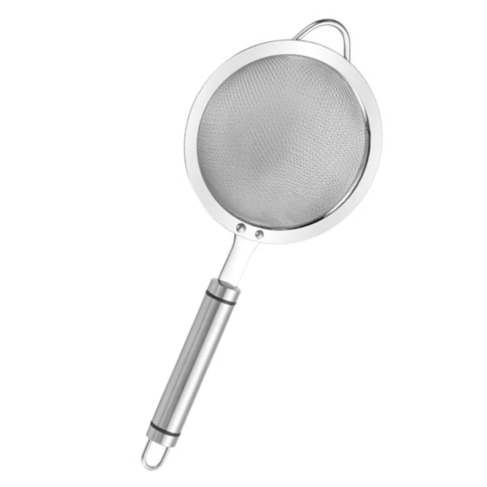 

Flour Net Sieve Strainer Stainless Steel Fine Mesh Multifunctional Drain Basket Silver