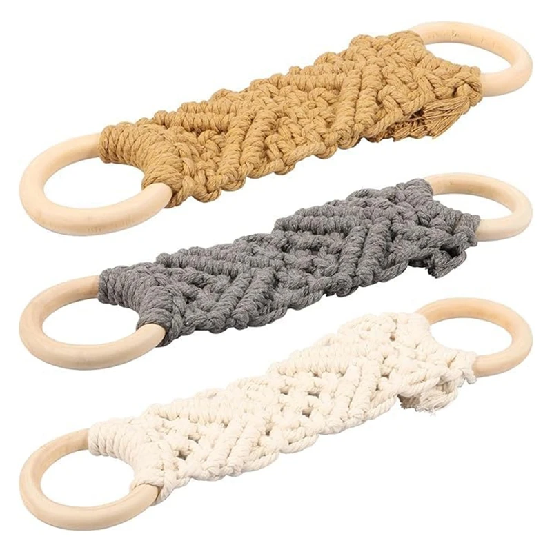 【Top Picks】Boho Towel Holder Ring, 3Pcs Handmade Crochet Dish Towel Holder For Kitchen & Bathroom, Decorative Boho Kitchen