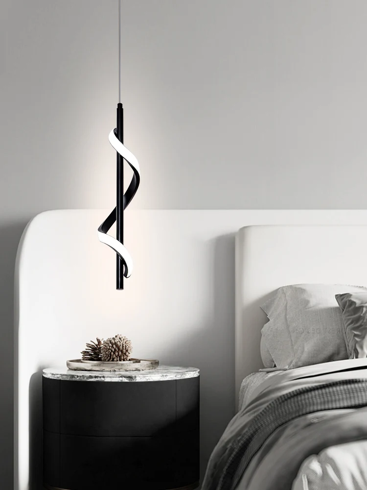 Bedside chandelier, modern minimalist bedroom lamp, study bar, minimalist long line, light luxury dining room