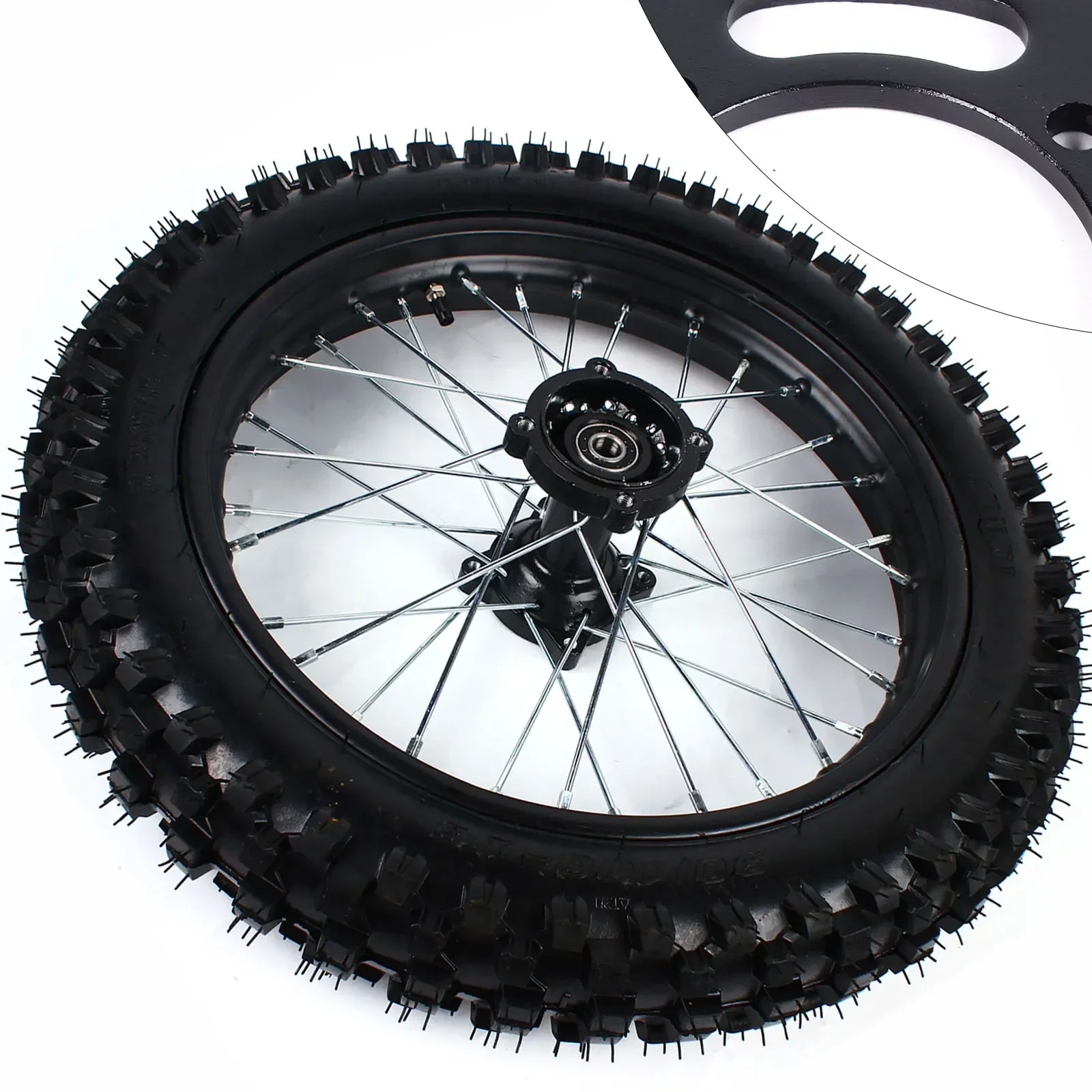 Pneu da roda traseira 90/100-16, conjunto de pneu da aro da roda traseira de 16 "com parafuso e roda dentada para dirt pit bike ttr125 kx100 crf100 apollo