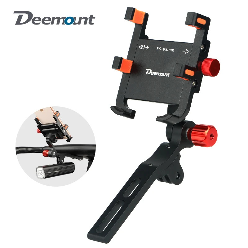 

Road Bike Phone Mount N Light/Camera Stand Rack In 1 for Aero Handlebar Install 55-95mm Width Cell Phone Bracket 360 Rotatable