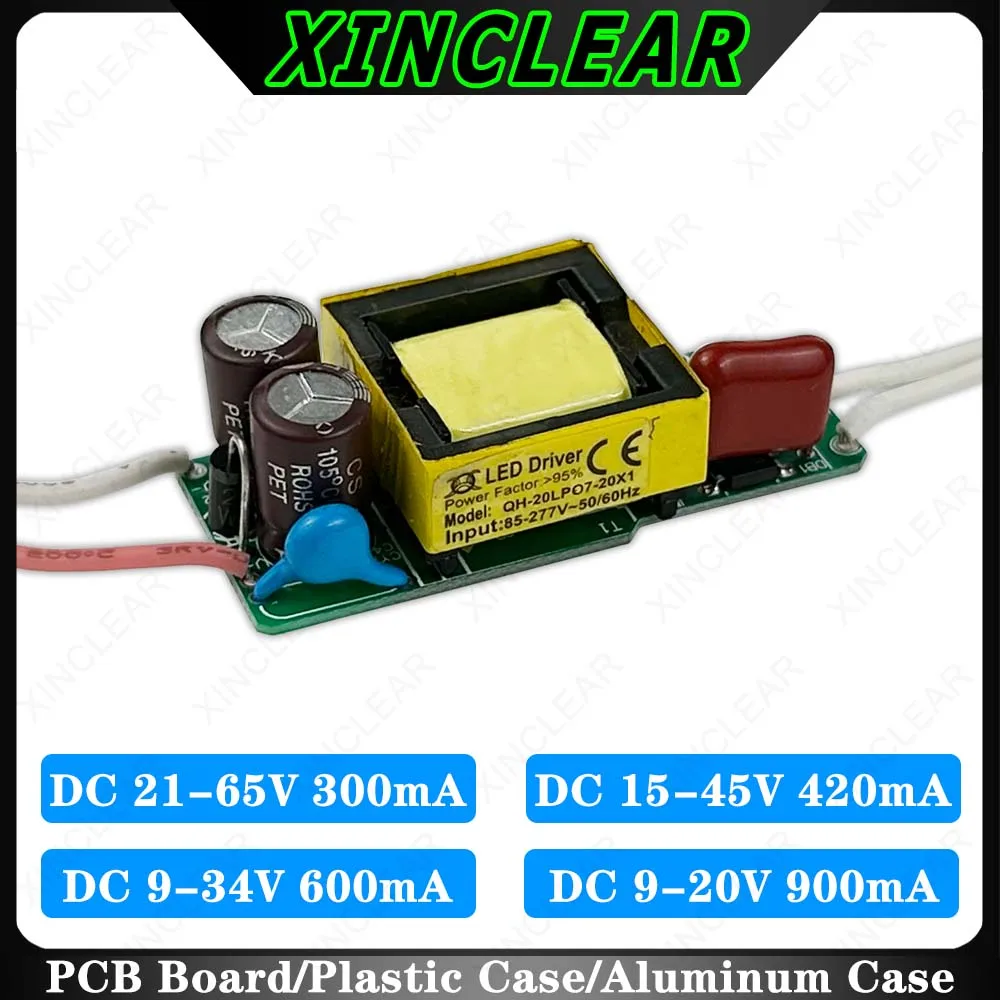 LED Driver DC 21-65V 15-45V 9-34V 9-20V 900mA 600mA 420mA 300mA Lighting Transformers For 7W 10W 12W 15W 18W 20W Power Supply