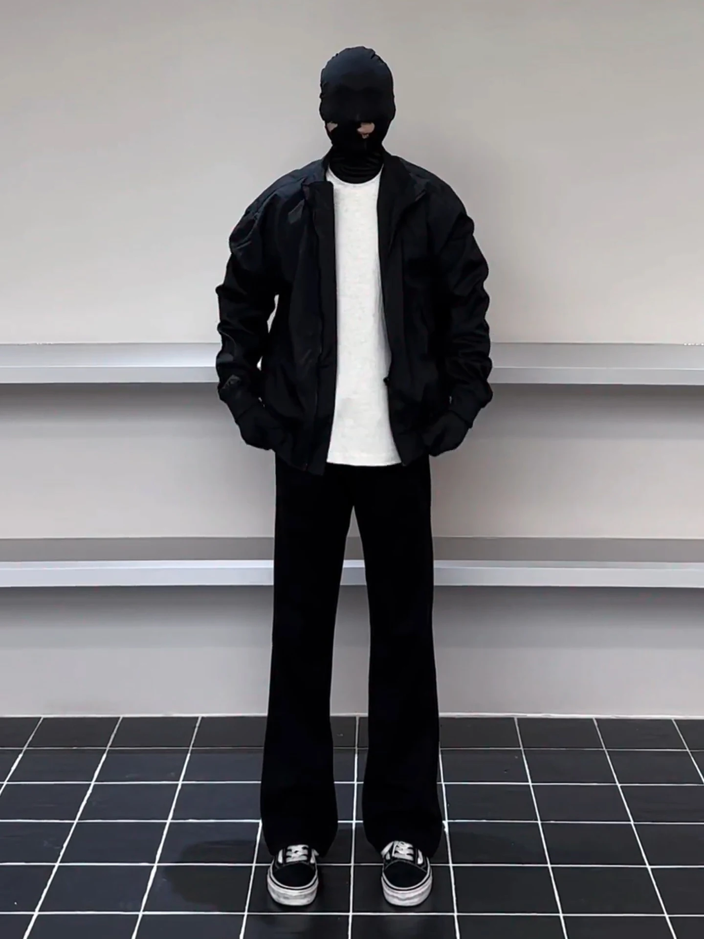 

Cleanfit Men's Autumn Winter Fce Lined Straight Leg Pants Bell Bot High Waist Zipper Fly Casual Trousers Bla