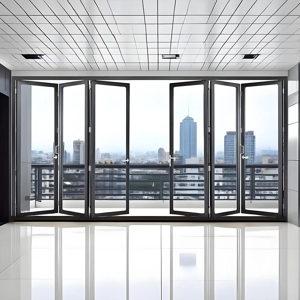 

Accordion Door Sliding Accordion Bi-Fold Front Exterior Interior Folding Door Thermal Break Aluminum Double-glazed Home Custom