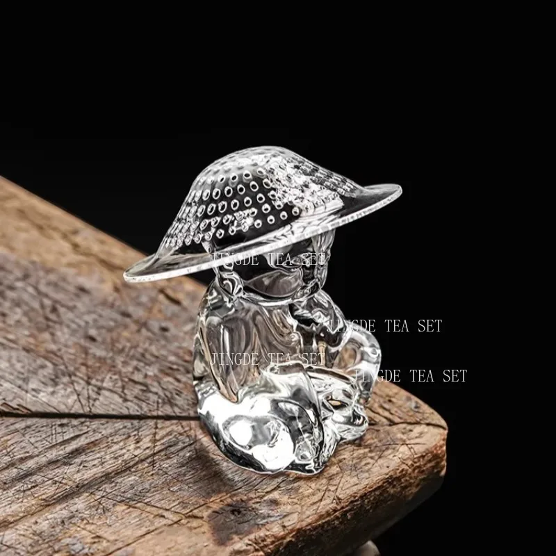 

Чайный фильтр-лейкер «Маленький монах» в китайском стиле, креативный, стеклянный, для домашней чайной церемонии, настольное украшение