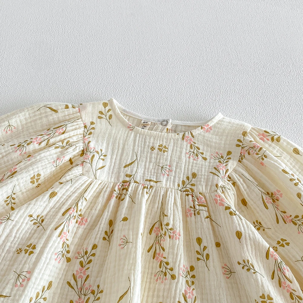 Baby Mädchen Baumwoll-Blumen-Kleidungssets Säugling Langarm-Blumenbluse+PP-Shorts 2-teilige Outfits für Kleinkinder Herbstanzüge – Detail 11