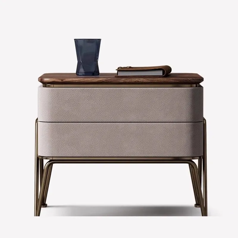 

Italian minimalist black walnut bedside table large flat floor home original new locker
