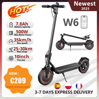W6 Electric Scooter 500W Adult E-Scooter 36V 7.8Ah Escooter 35km/h Max Speed Support APP 30km Long Range City Electric Scooters
