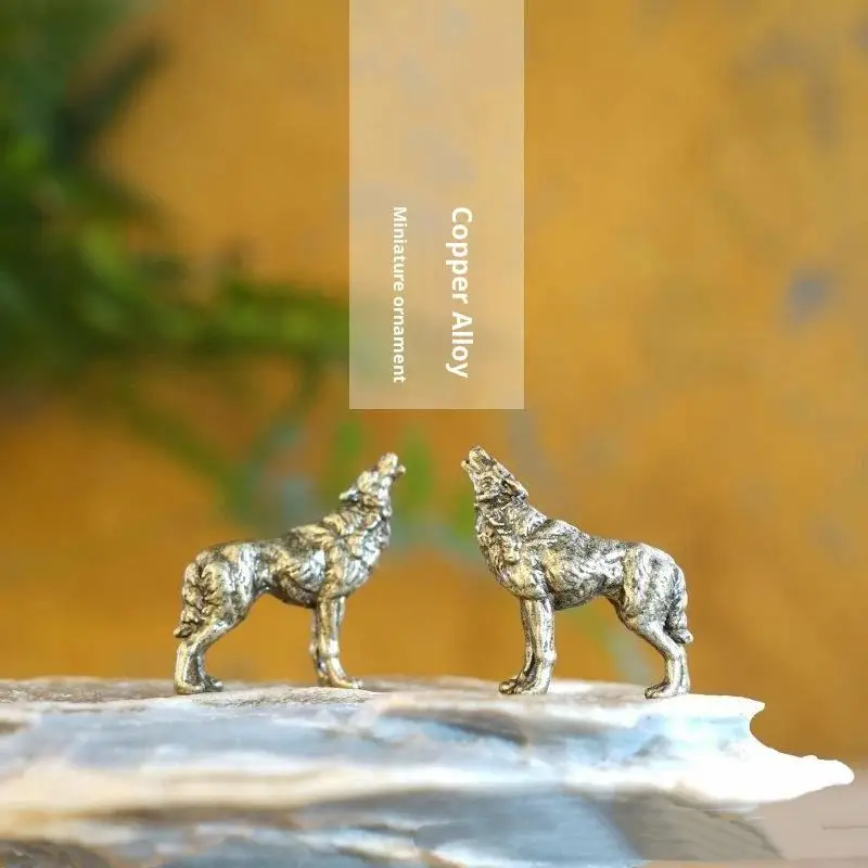 Howling Wolf Statue Sculpture Figurine Craft Furnishing For Home Decor Living Room Porch Decorations Office Desk Ornaments