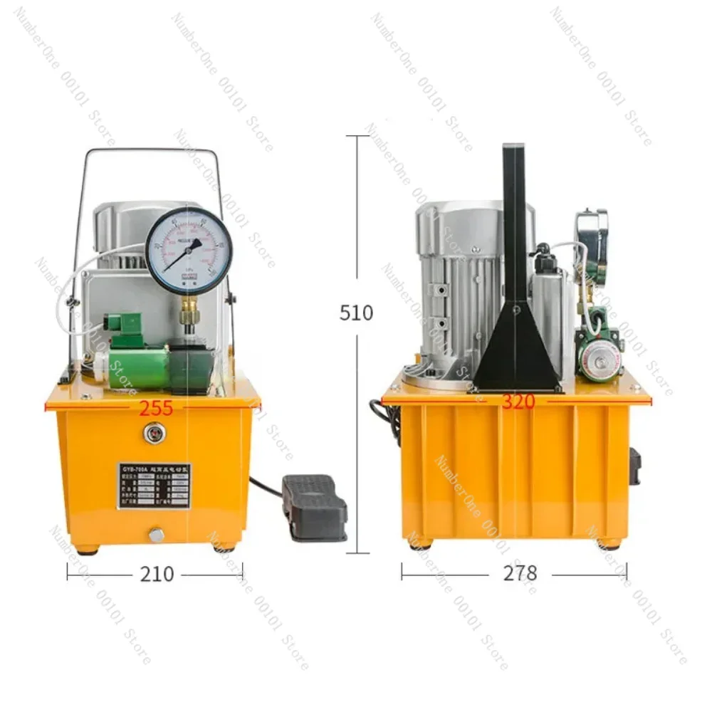 750W Electric Hydraulic Pump Ultra High Pressure Electric Pump Hydraulic Oil Station High Pressure Oil Pump