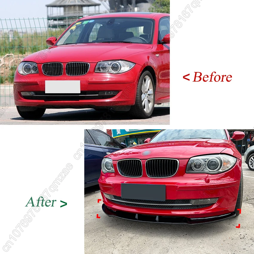 3Pcs For BMW 1 Series E81 E82 E87 E88 LCI 116i 118i 120i 135i 116d 2007-2011 Front Bumper Lip Spoiler Spiltter Diffuser Body Kit