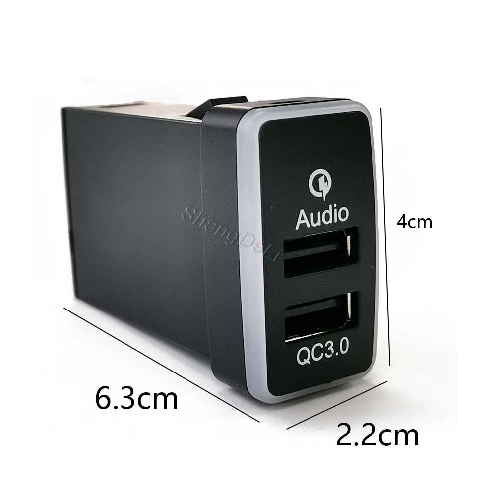 12V/24V Fit For Toyota FJ Cruiser Car Dual Phone Charger Socket QC3.0 USB Charging Power Audio Adapter Car Accessories view 2