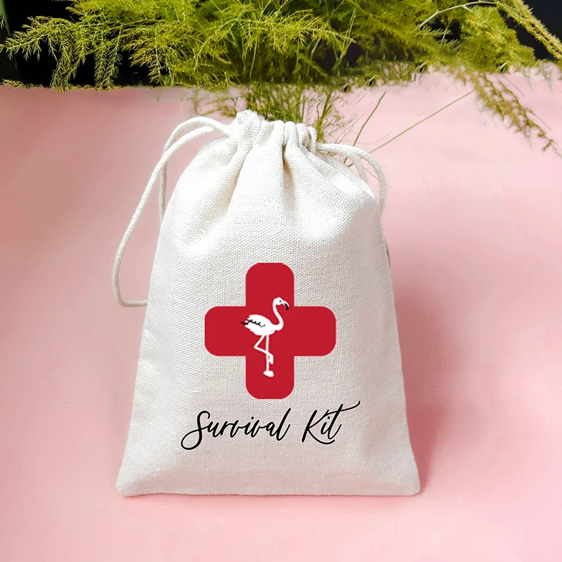5pcs Golf Flamingo camping hangover Survival Kit Bags bridal shower Destination wedding Bachelorette hen Party decoration gift view 5