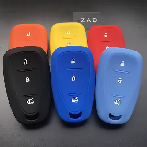 ZAD silicone car key cover case For Chevrolet Cruze Spark Onix Volt Aveo Sonic 3 button remote keyless fob holder protect shell