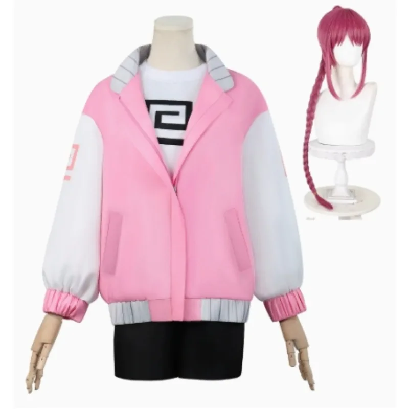 anime-lu-shaotang-cosplay-costume-with-wig-sakamoto-days-pink-jacket-shorts-t-shirt-full-set-for-women-halloween-carnival-party