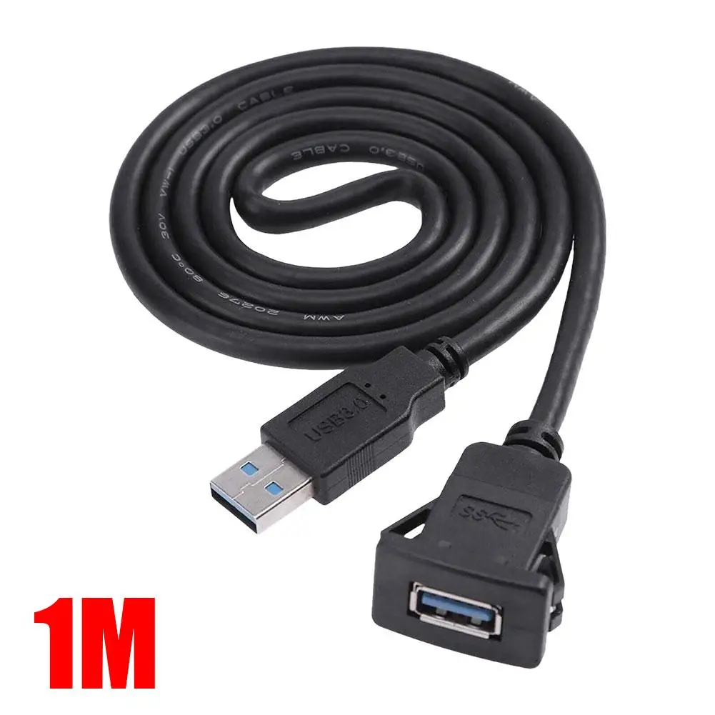 1m Pojedynczy przedłużacz USB3.0 A męski na USB3.0 A żeński do montażu samochodowego Kabel USB do płukania paneli Deska rozdzielcza Samochód