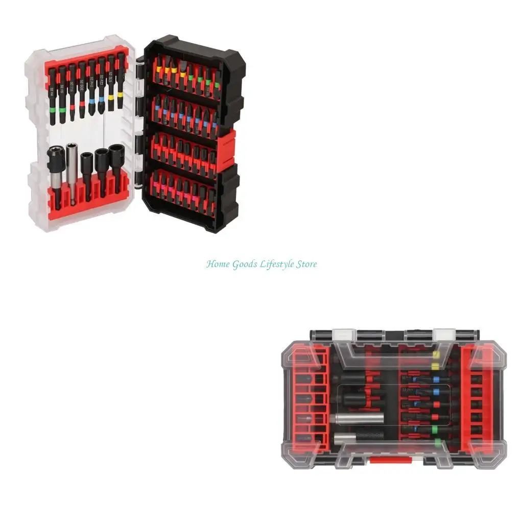 

E74E Pack of Professional Screwdriver Bits Set 45 Pieces Strong Hold Steel For Home Repair And Truck Maintenance