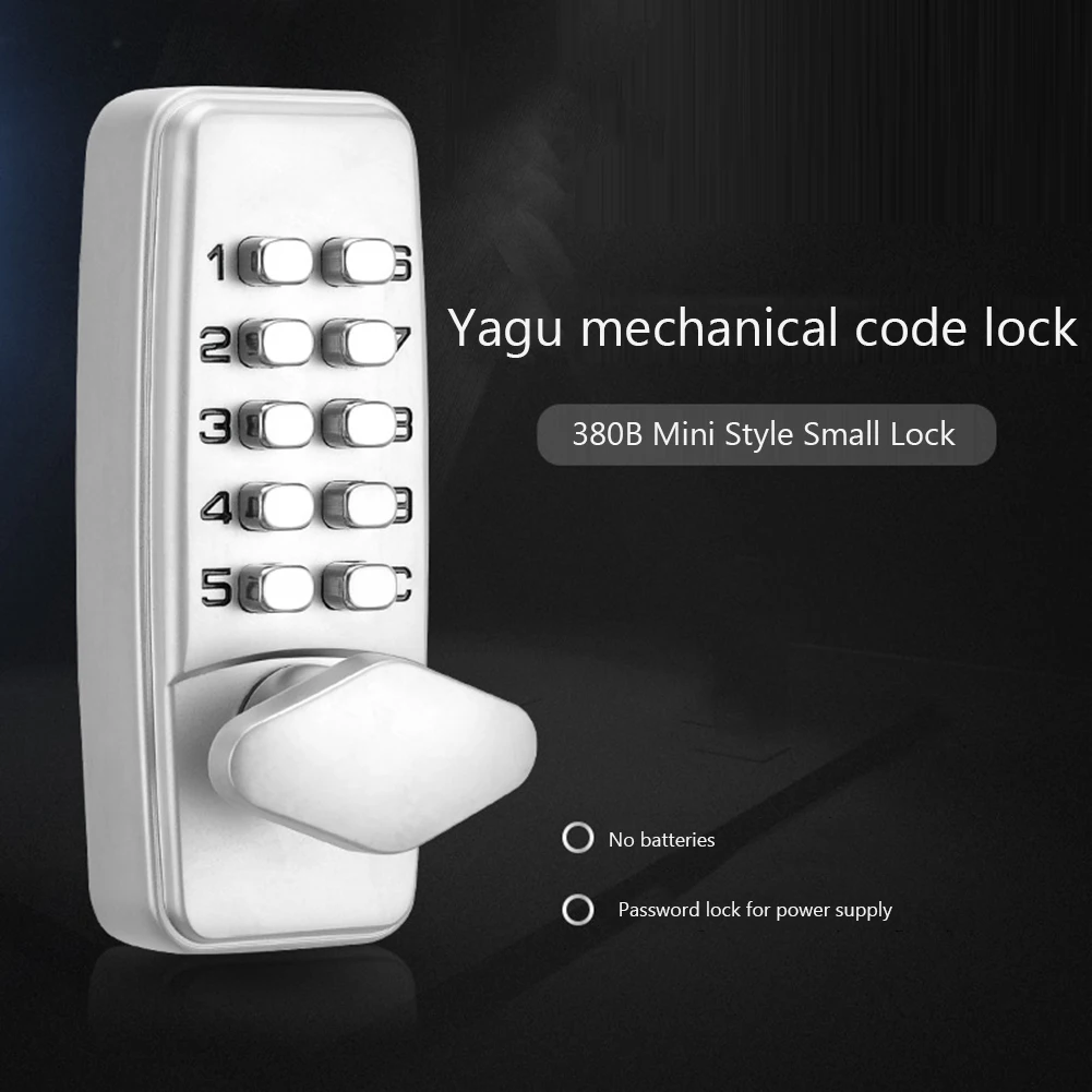 Metal Password Lock Antirust Waterproof Mechanical Code Lock Durable Interchangeable Handle Easy Installation for Home Furniture