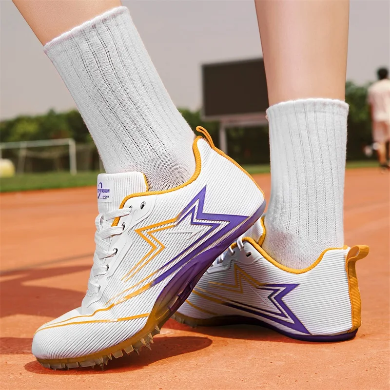 2026 New Unisex Track and Field Shoes, Youth Mesh Breathable, Campus Competition Nail Shoes, Sizes 35-44