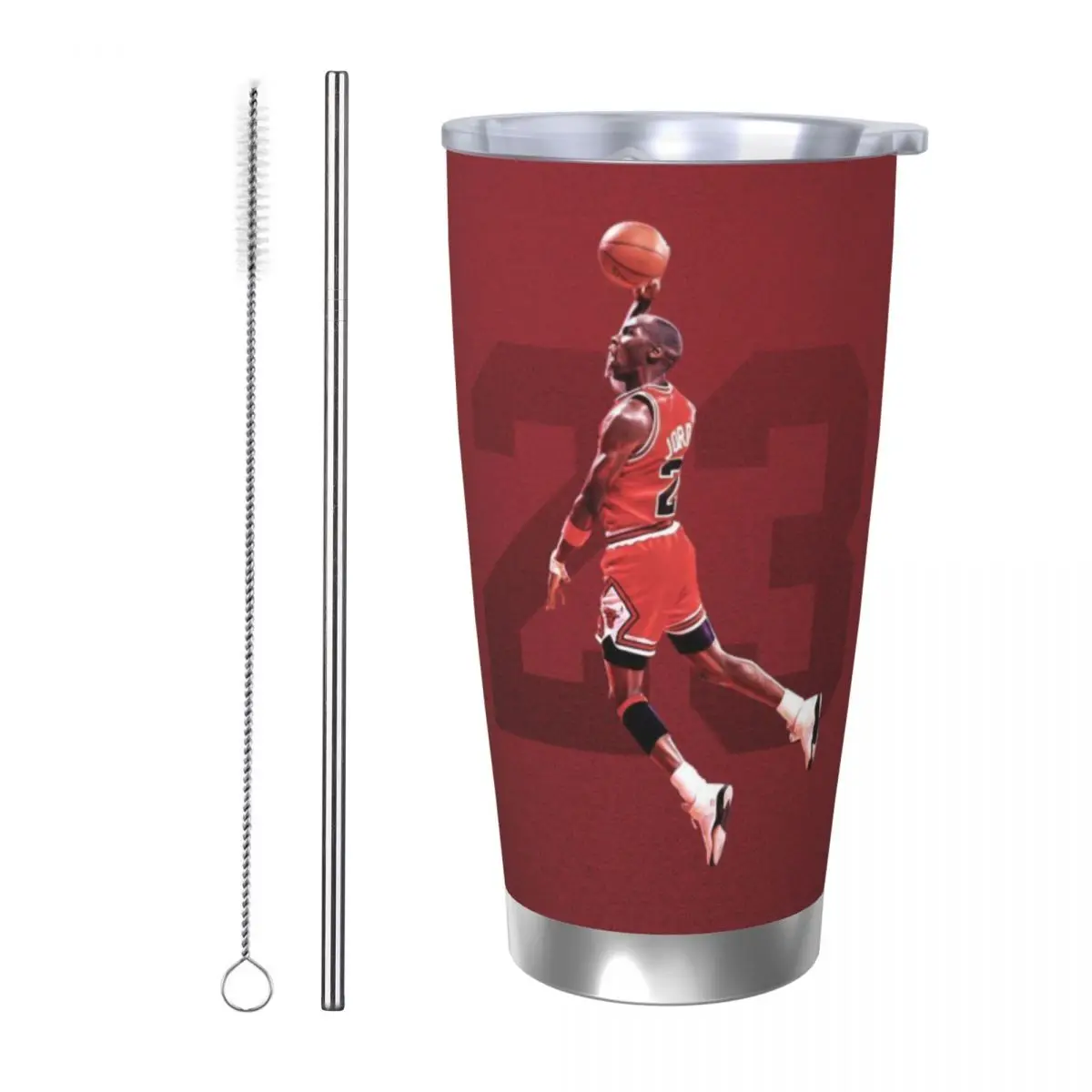 Michael-Jordan 23 20oz Cup Large Capacity Car Mug Leak-proof Juice Coffee Cup Food Grade