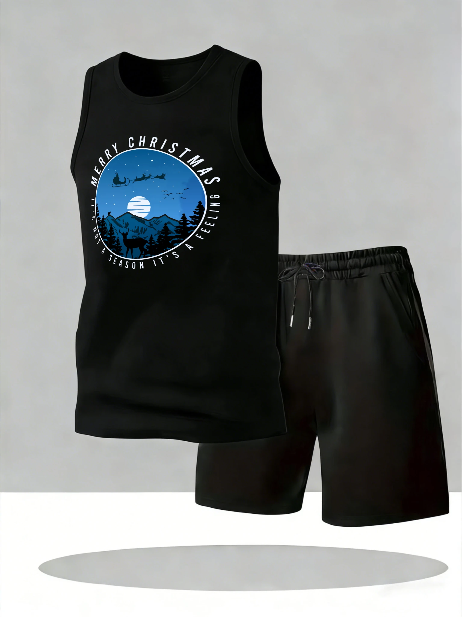 

Men's Tank Top Sets 2026 Summer Quick drying Breathable running crewneck sports oversize sports two-piece beach jogging set