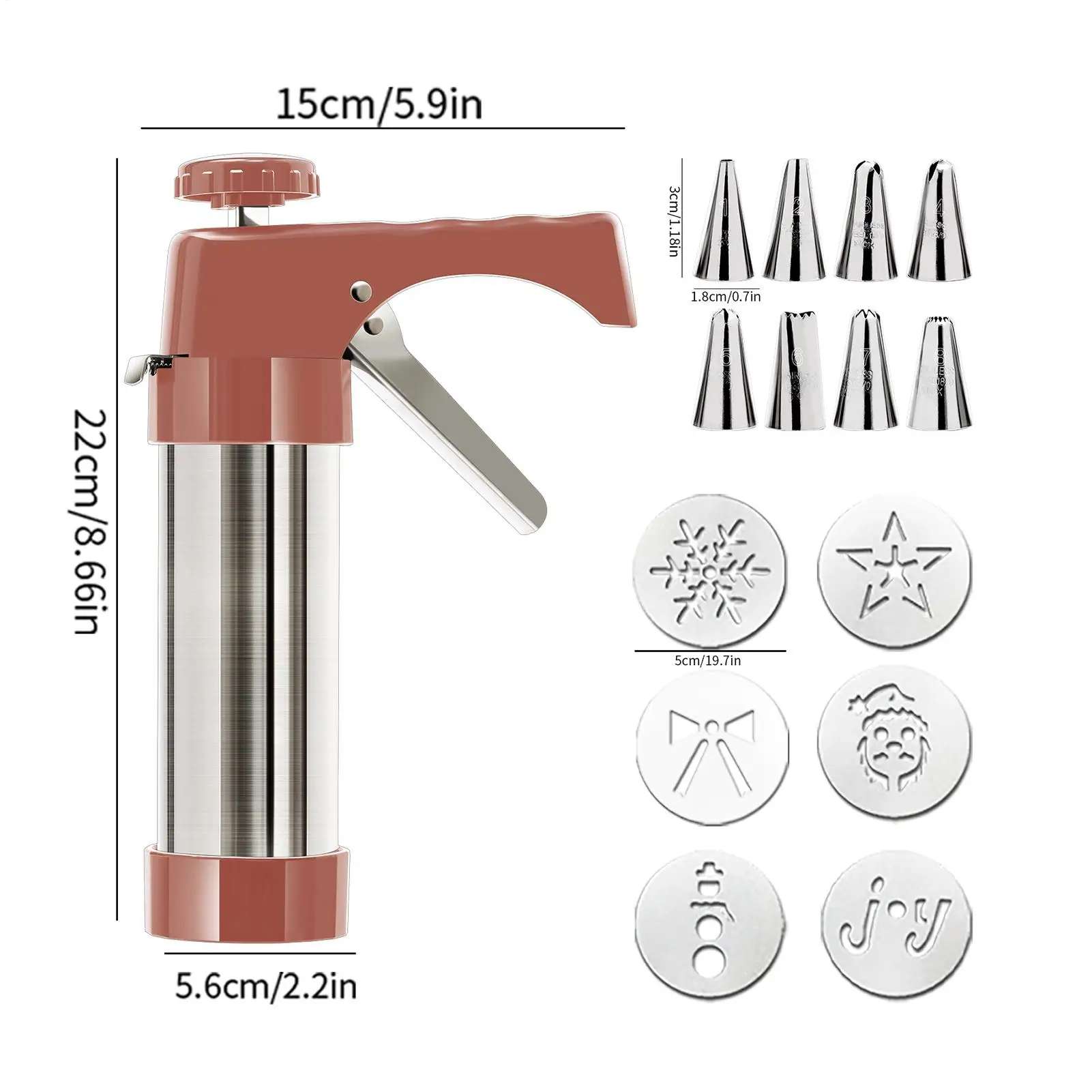 Cookie Maker Press Kit Stainless Steel Biscuits Extruder Press Cookie Guns Kit Reusable Kitchen Baking Tool For Cookie Making