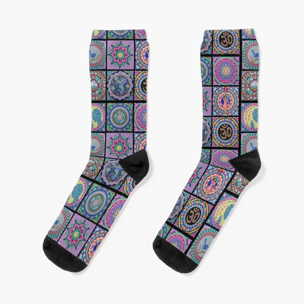 Mandala Collage Socks soccer anti-slip Thermal man winter Mens Socks Women's