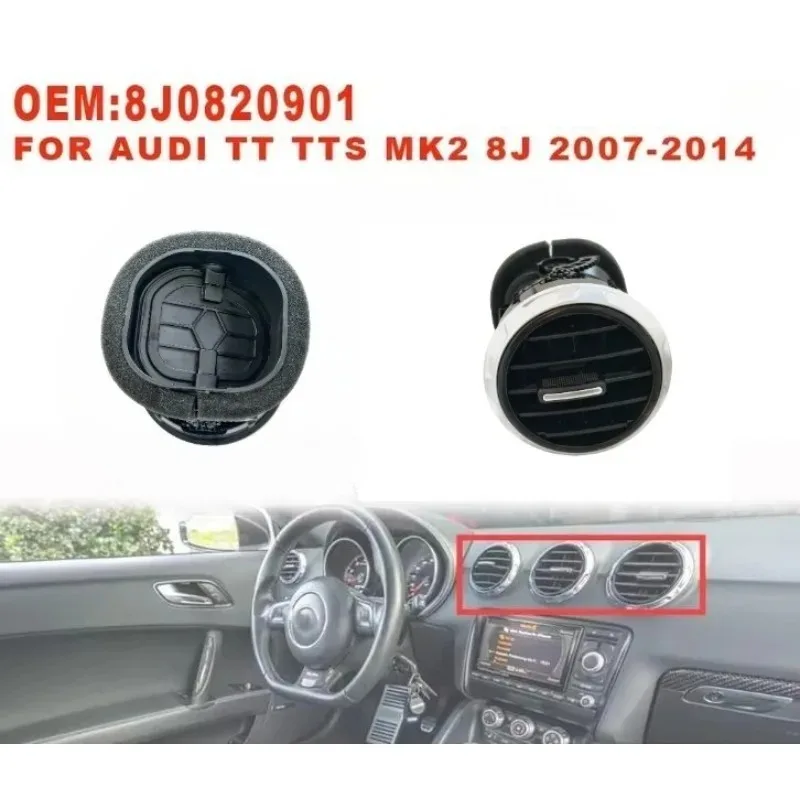For Audi TT TTS Mk2 8J 2007-2014 8J0820901 Front Dashboard Air Vent AC Heating Grille Diffuser Center Panel 8J0820901E