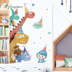 Creative Cartoon Dinosaur Boys Bedroom Decor Self-adhesive Wall Stickers Kids Room Decoration Home Decor Wardrobe Door Sticker