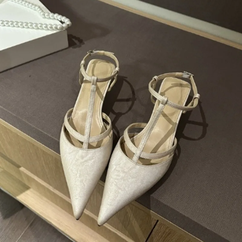 Fashion Sexy Ladies Shoes 2025 New Comfortable Sandals Pointed Toe High Heels Mules Shoes for Women Patent Leather Casual Sandal