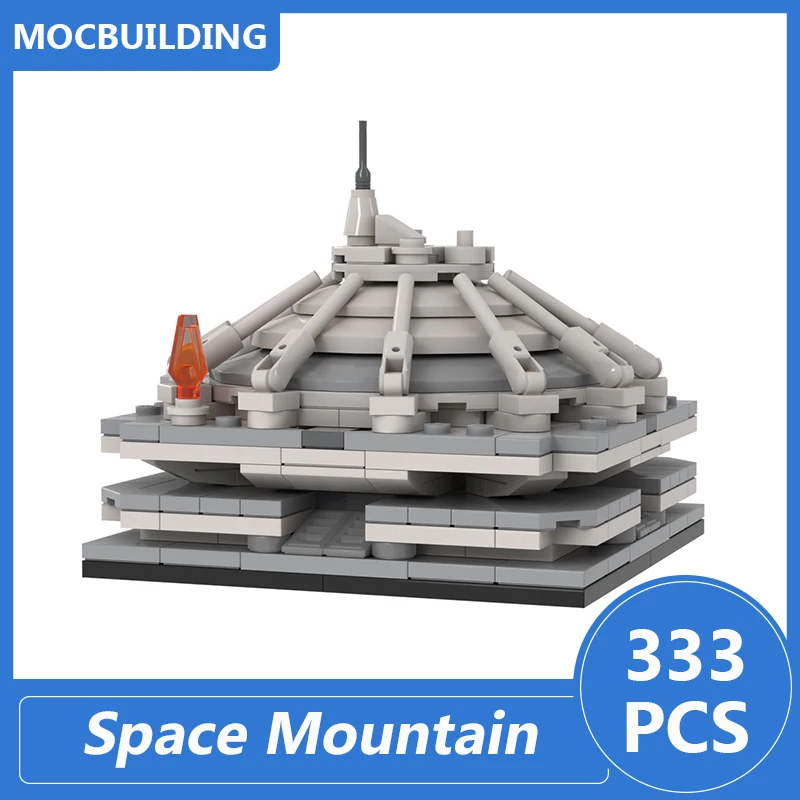 랜드 스페이스 마운틴 어트랙션 모델 Moc 빌딩 블록, DIY 조립 벽돌 건축, 창의적인 디스플레이 장난감 선물, 333 개