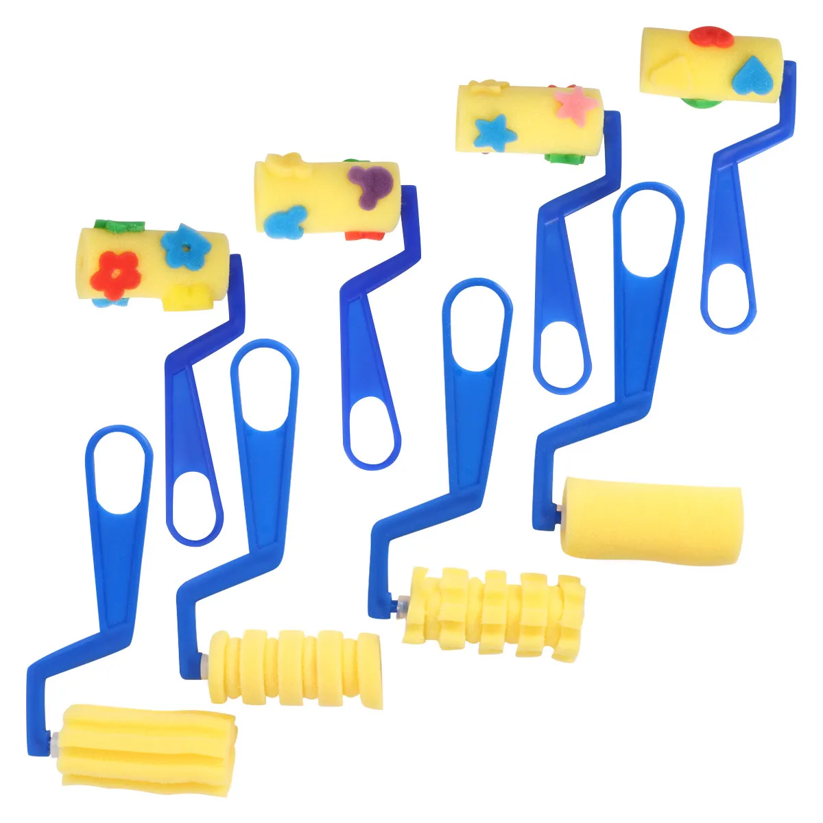 8Pcs Funny Sponge Graffiti Roller Set Premium Sponge Material for Art Lessons Drawing Painting Pattern Making Preschool